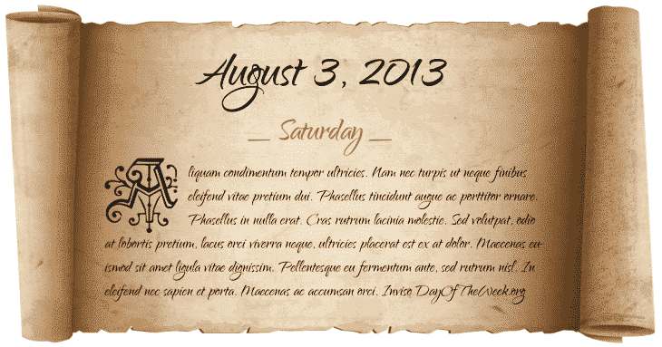 saturday-august-3rd-2013